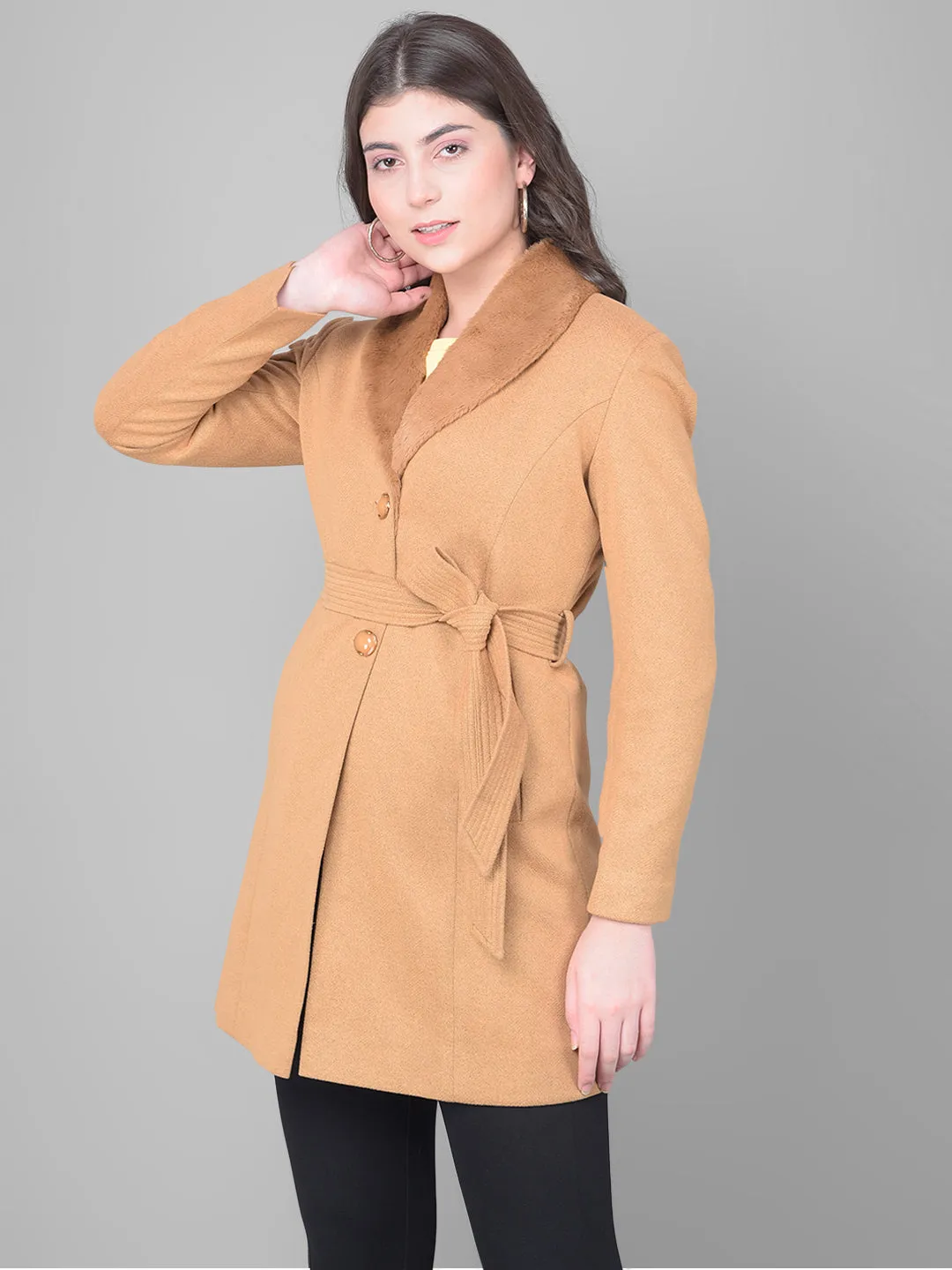 Brown Single Breasted Trench Coat