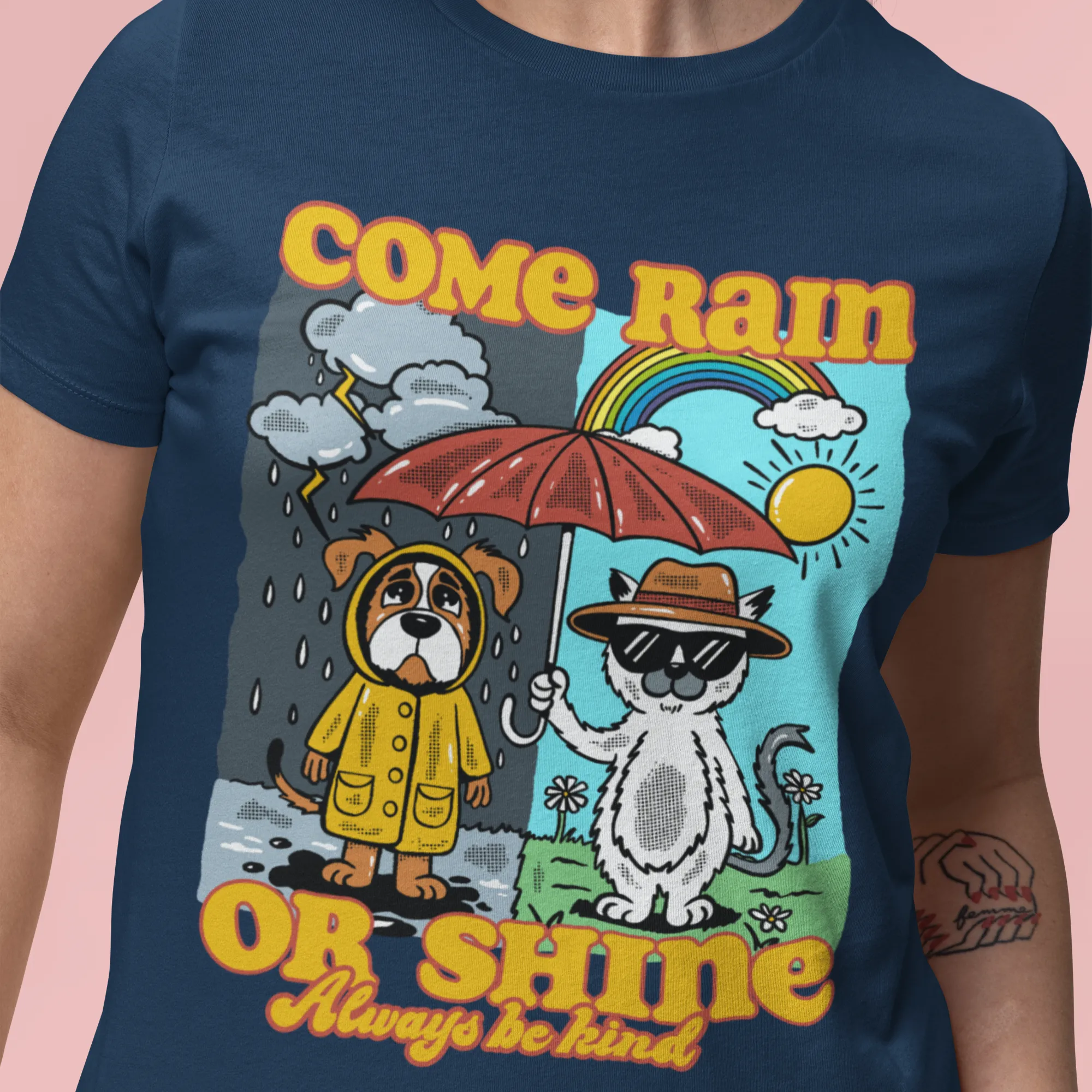 Come rain or shine adults t-shirt