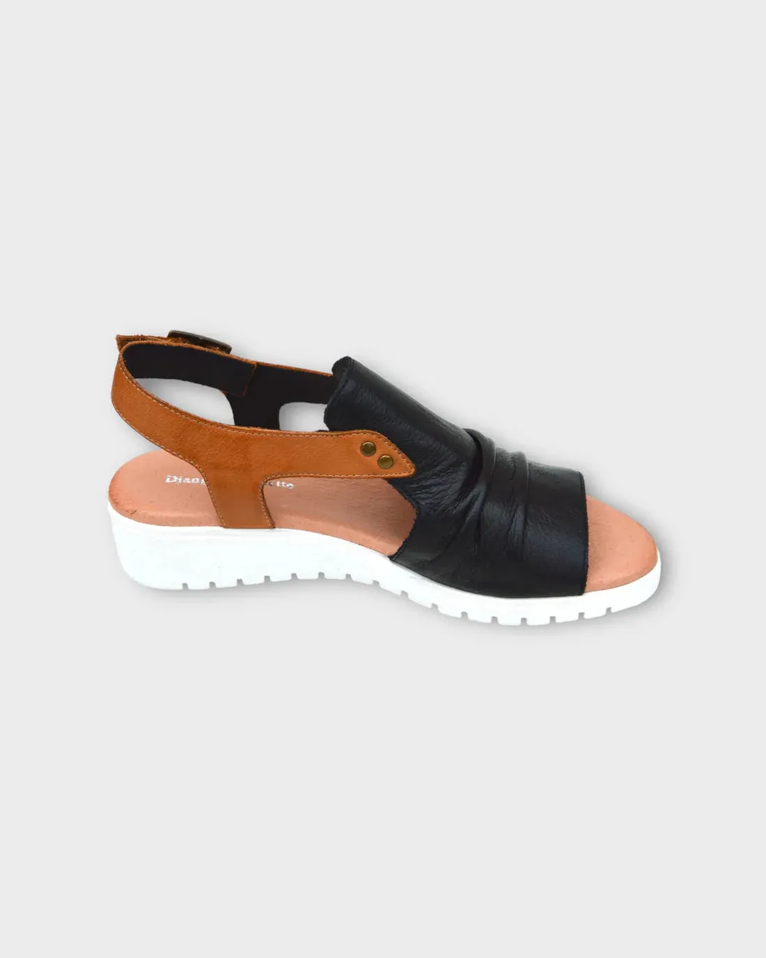 Django and Juliette Madis Sandal  -  Black and Dark Tan