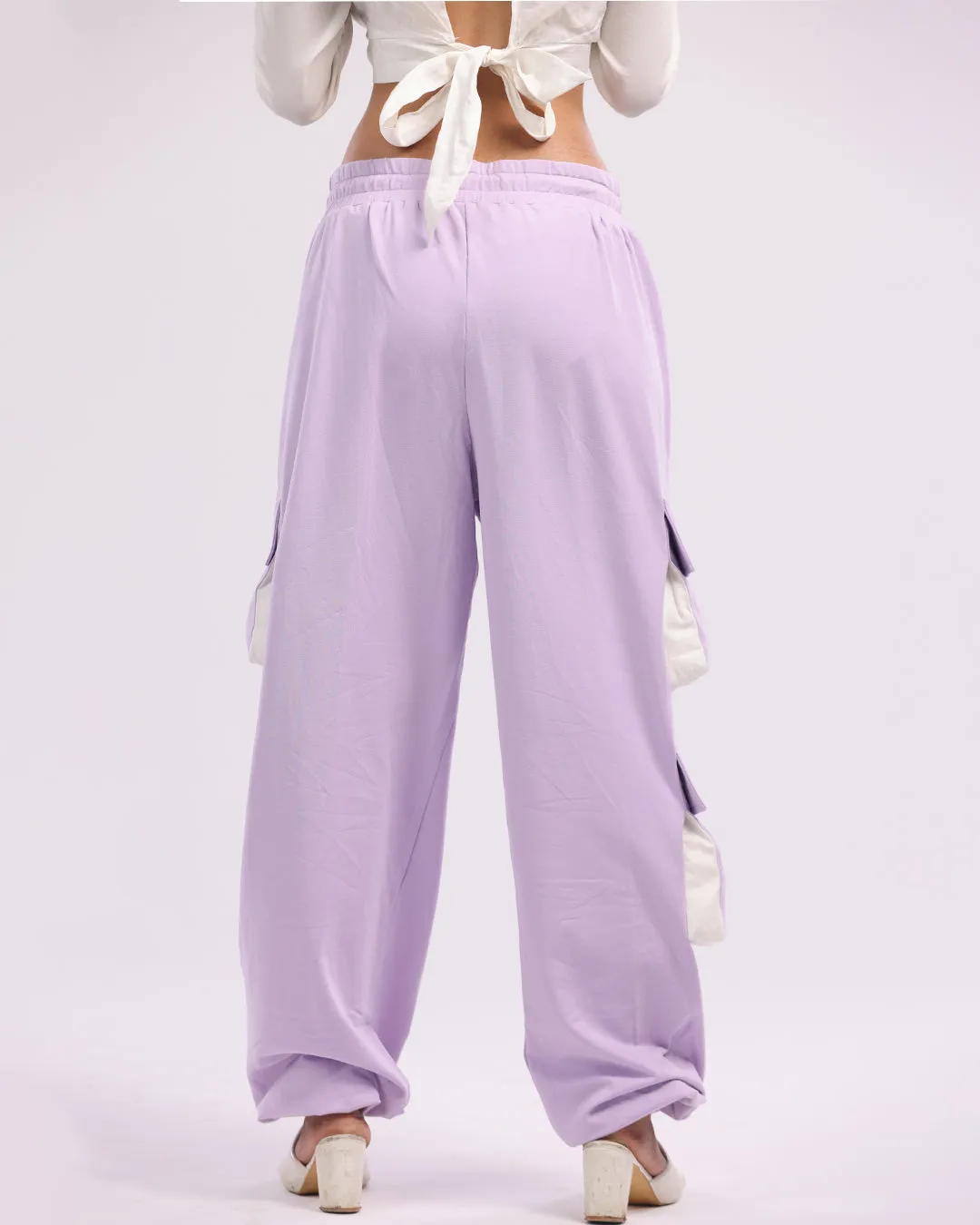Feminist Fashion: Lavender All Day Women's Cotton Cargo Joggers
