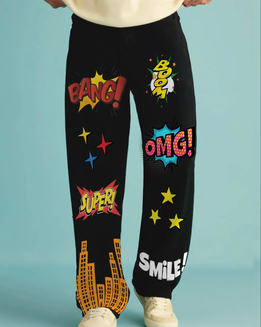Men's Black Cotton Pant - Bang(*)