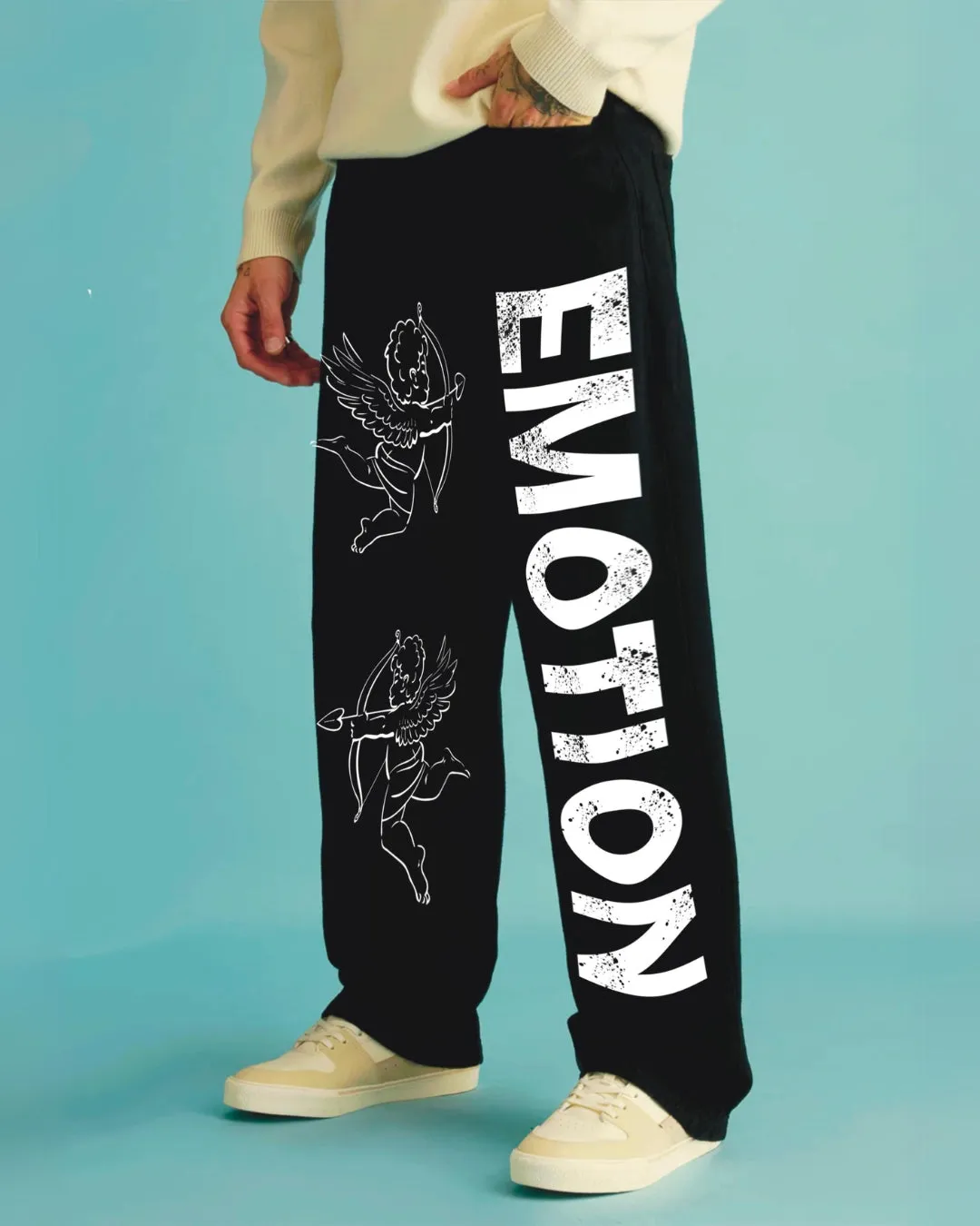 Men's Black Cotton Pant - Emotion(*)