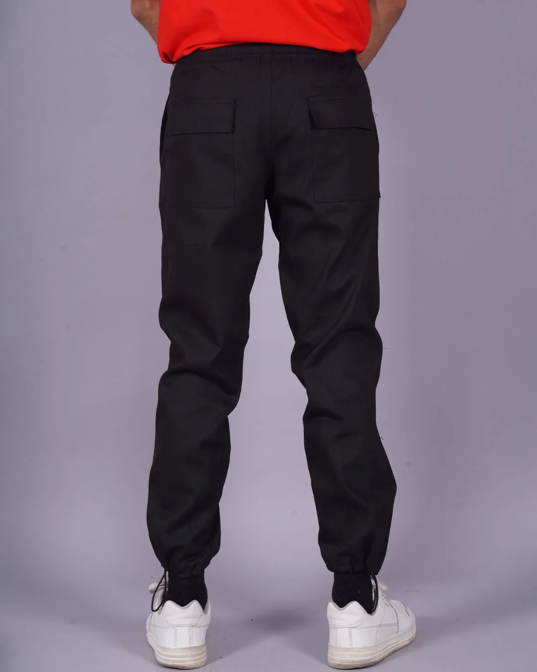Men's Black Cotton Pants - Joker Print(*)