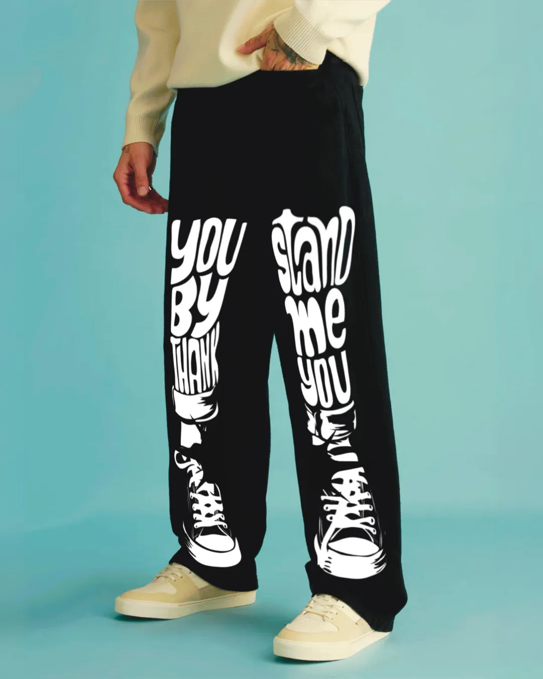 Men's Stand By Me Black Cotton Pants(*)