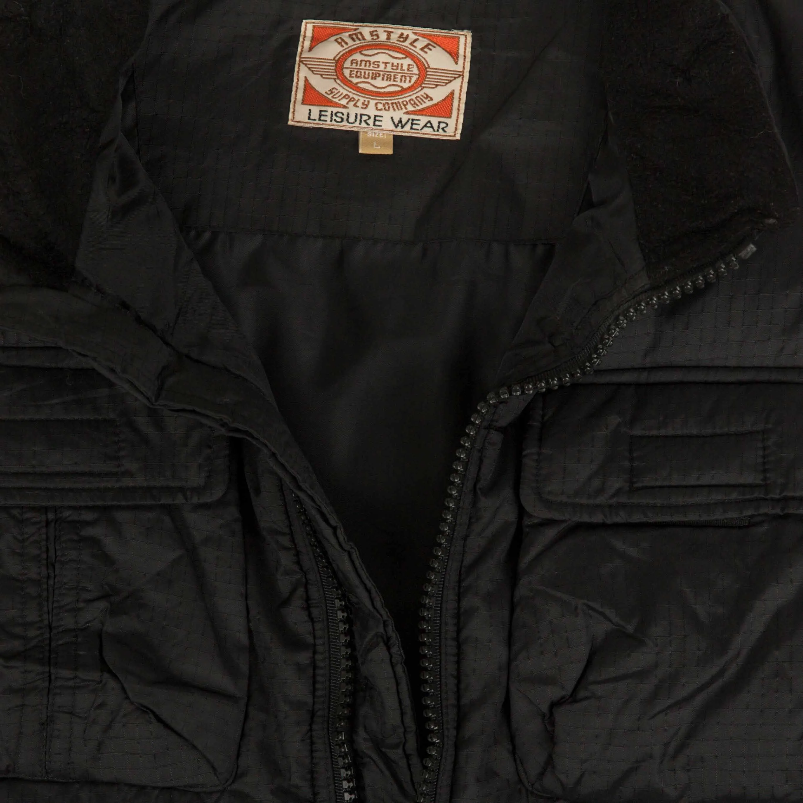 MEN'S VINTAGE FULL ZIP PUFFER GILET JACKET - LARGE