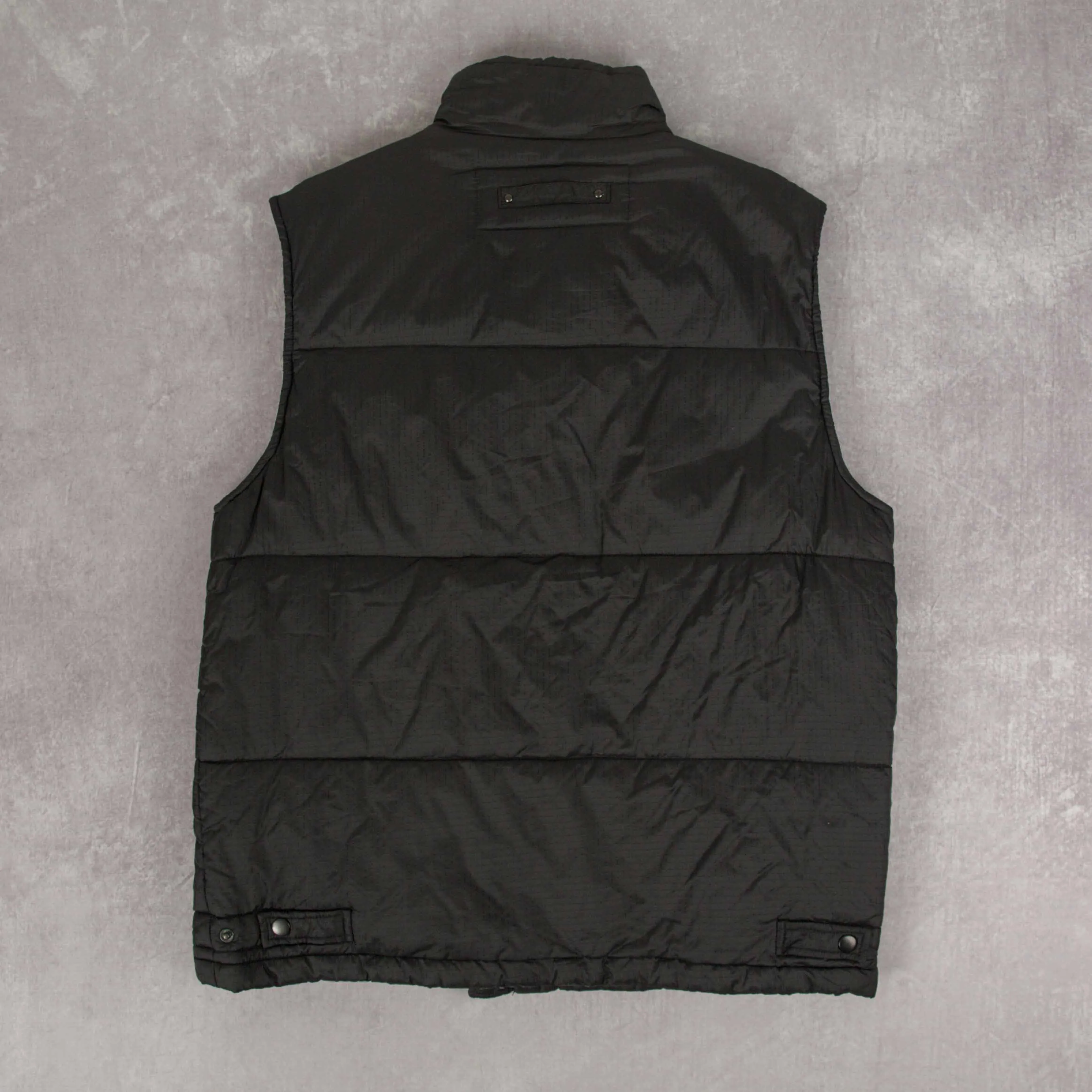 MEN'S VINTAGE FULL ZIP PUFFER GILET JACKET - LARGE