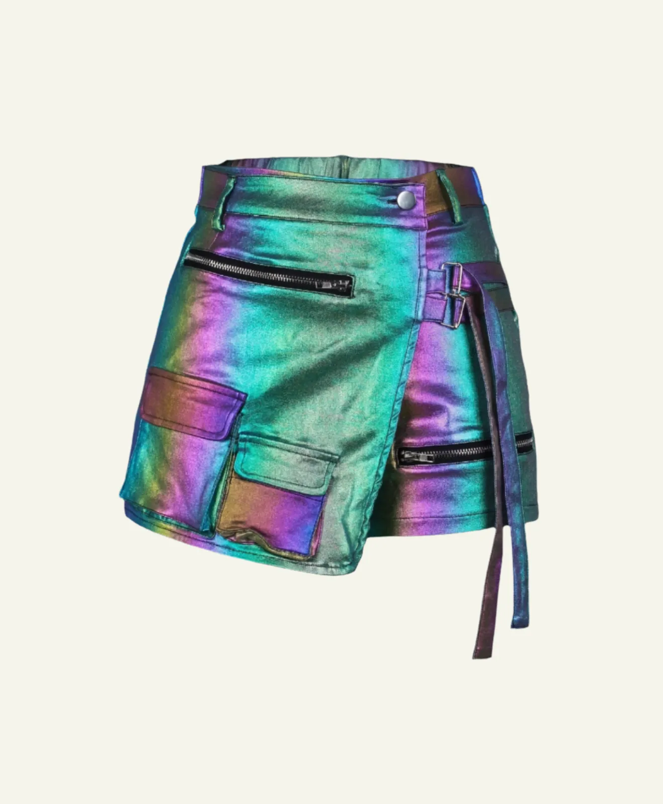 Metallic Glossy Rainbow Shorts