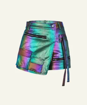 Metallic Glossy Rainbow Shorts