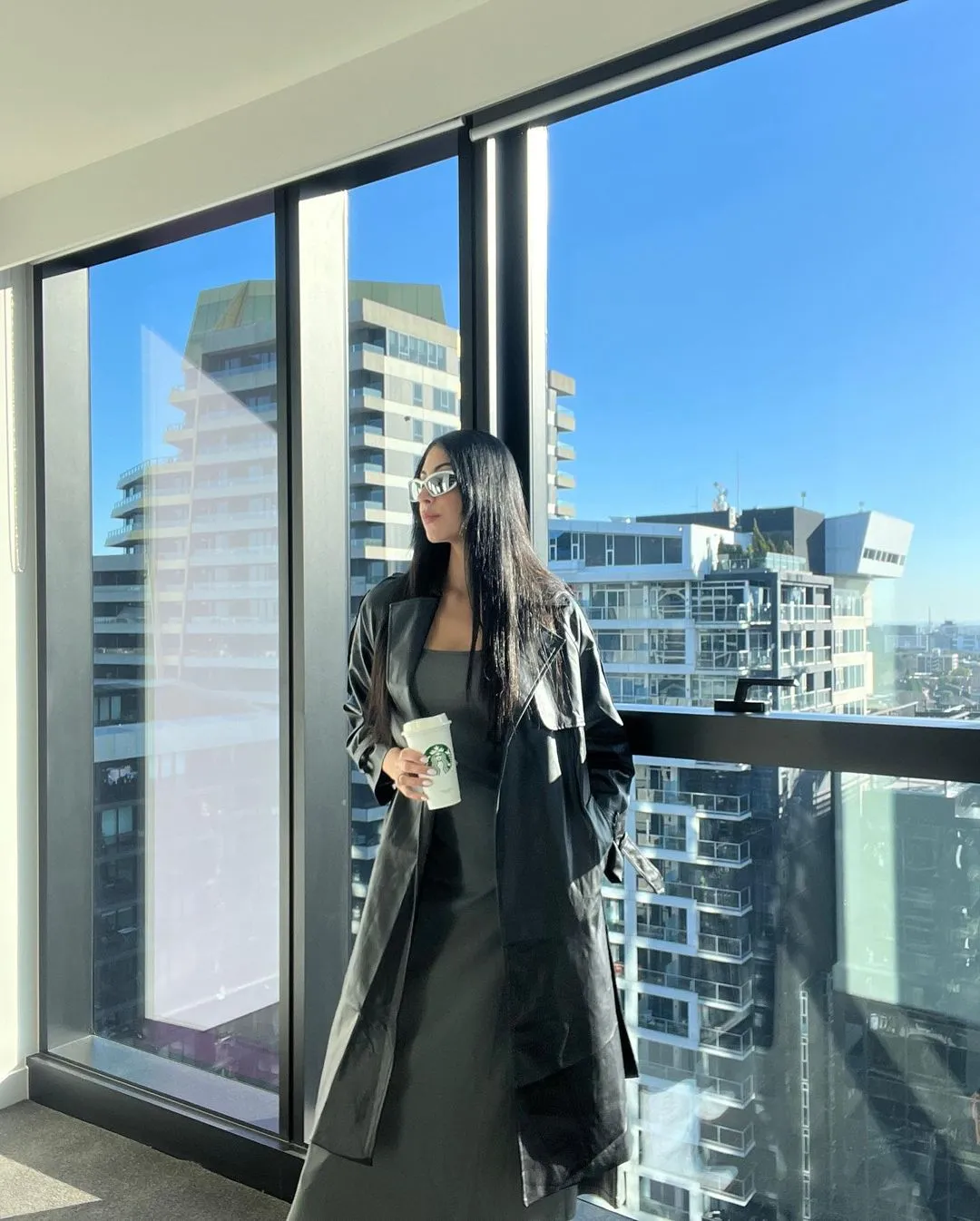 Natalie Leather Trench Coat