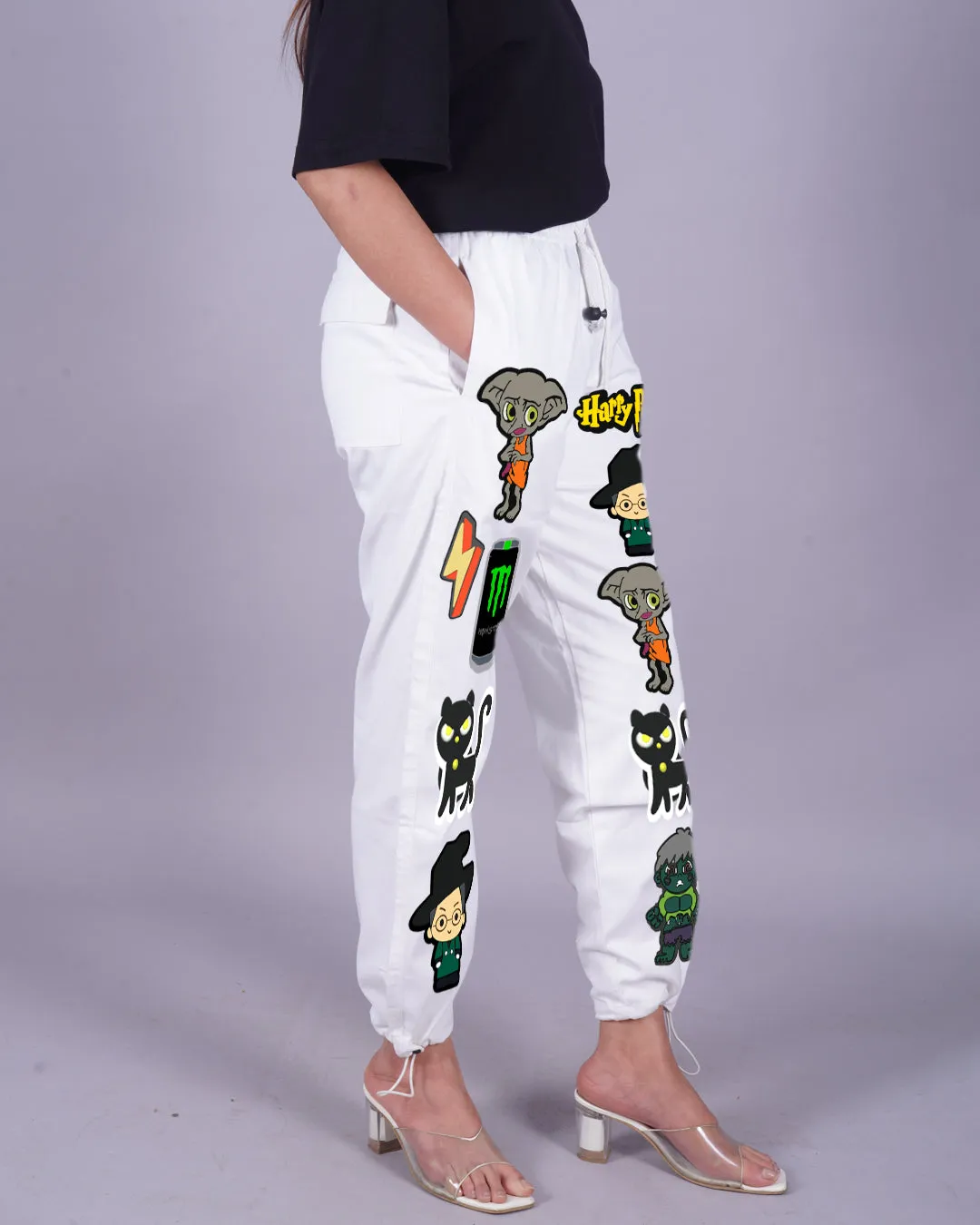 White Adjustable Cargo Pants - Harry Potter Fashion