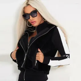 Women's Pants Uoozee Casual Contrast Color Zipper Long Sleeves Jacket&Pants Suits Simple Fashion Sportswear Activesuit For Women   S5110366