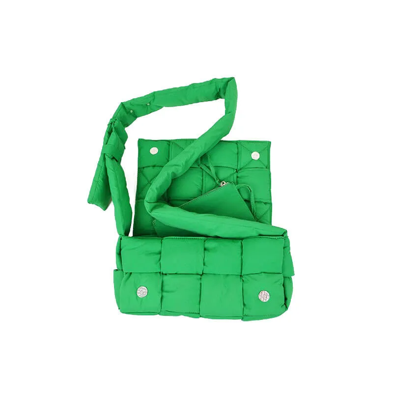 Woven Puffer Sling Bag with Purse-Showtown